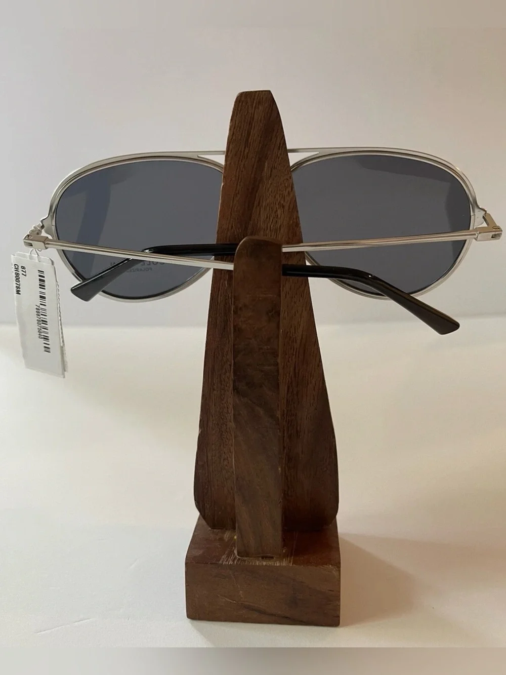 Cole Haan Polarized Aviator Sunglasses Silver Frame Black Lens CH8007 60/14/140